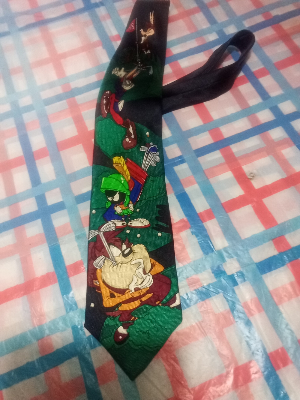 Green Cartoon Golf Pattern Men's Tie